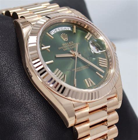 rolex president with green face replica|pre owned rolex president 40mm.